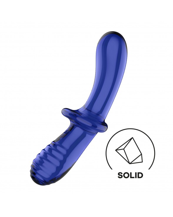 Скляний ділдо Satisfyer Double Crystal (light blue)