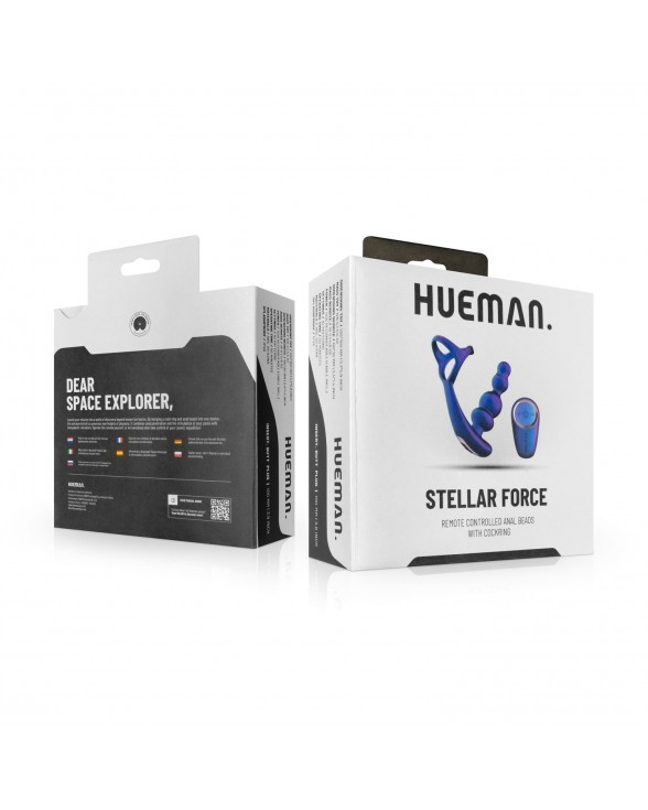 Анальний вібратор з ерекційним кільцем Hueman - Stellar Force Anal Beads with Cockring - 7