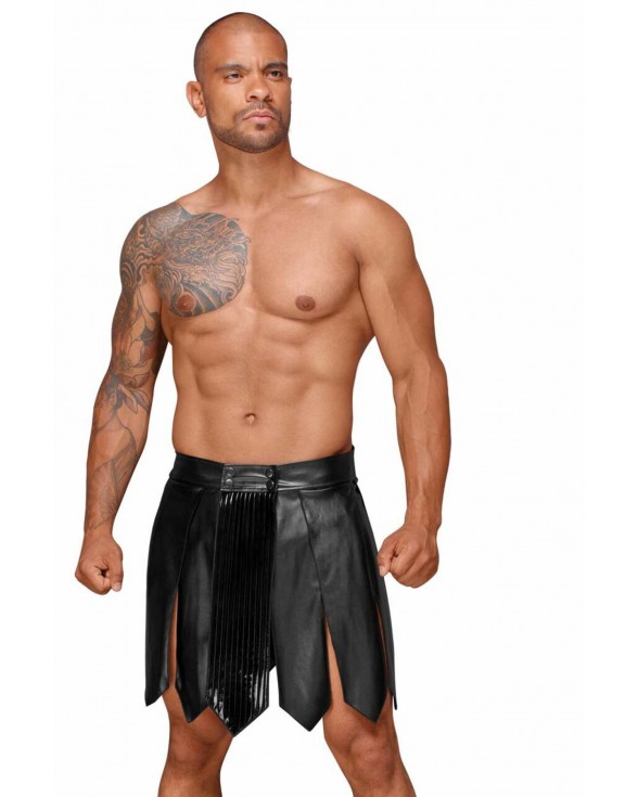 Чоловіча спідниця гладіатора Noir Handmade H053 Eco leather men's gladiator skirt - XL