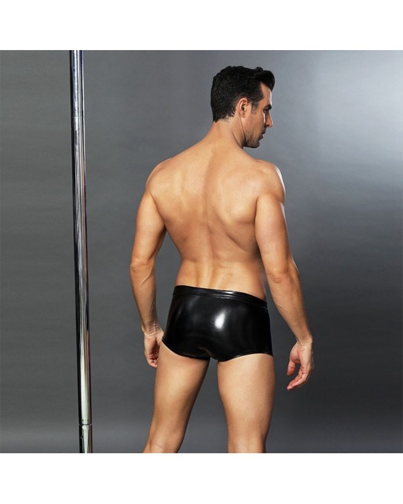 Еротичні чоловічі лакові труси зі шнурівкою JSY One Size Black - 1