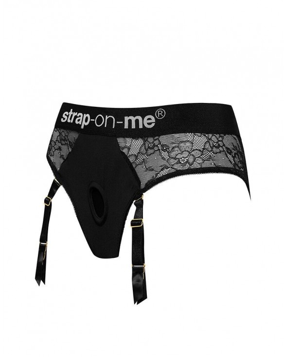 Мереживні труси для страпону з підв'язками для панчох Strap-On-Me DIVA HARNESS - XL - 1
