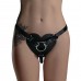 Трусики Серце для страпону з натуральної шкіри Feral Feelings - Hearts Strap-on Belt Black - 1
