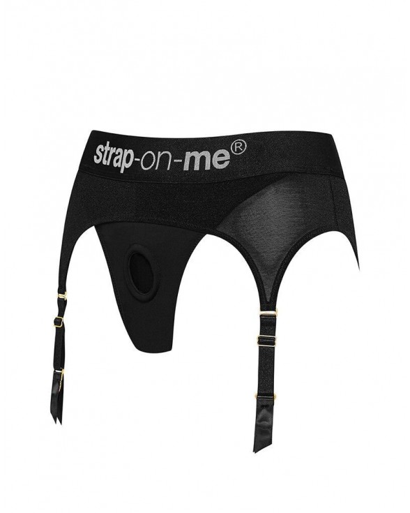 Труси для страпону з підв'язками для панчох Strap-On-Me REBEL HARNESS - S - 1