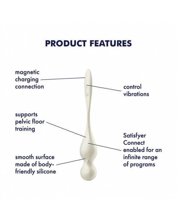 Вагінальні кульки з вібрацією Satisfyer Love Birds 1 Connect App White - 5