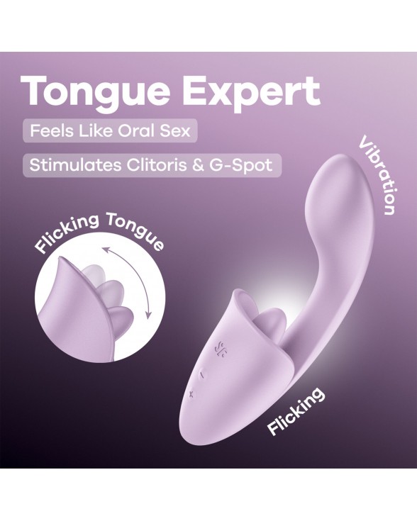 Вагинально-клиторальный вибратор Satisfyer Tongue Expert с язычком - 5