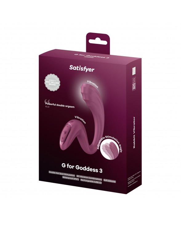 Вагінально-кліторальний вібратор Satisfyer G for Goddess 3 Wine Red - 5