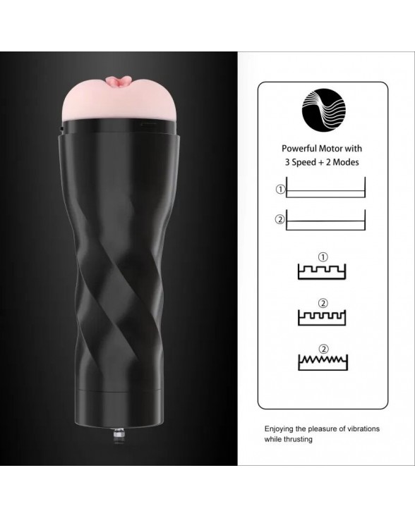 Мастурбатор с вибрацией Hismith Male Masturbation Cup, совместимый с секс-машинами бренда - 4