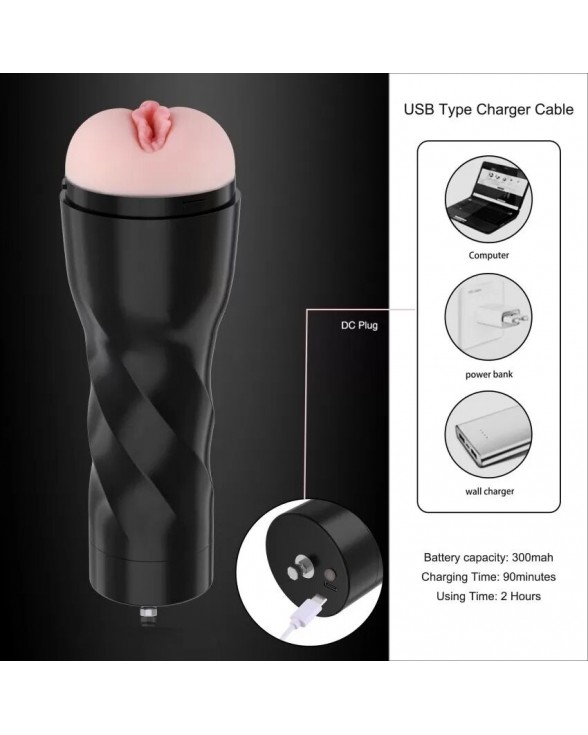 Мастурбатор с вибрацией Hismith Male Masturbation Cup, совместимый с секс-машинами бренда - 5