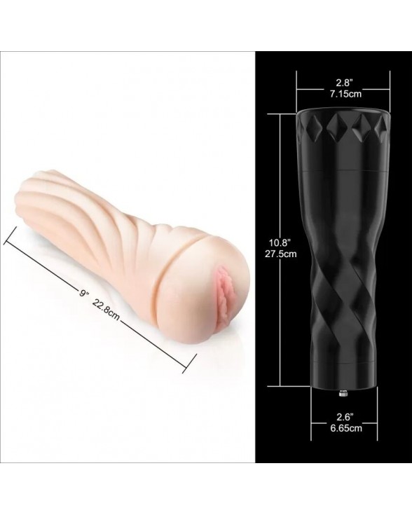 Мастурбатор с вибрацией Hismith Male Masturbation Cup, совместимый с секс-машинами бренда - 3