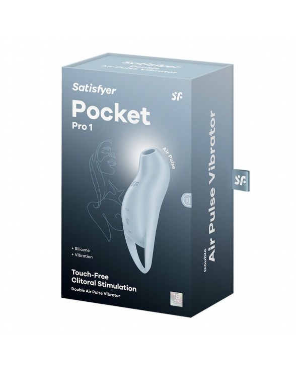 Вакуумный клиторальный стимулятор Satisfyer Pocket Pro 1 Blue - 4