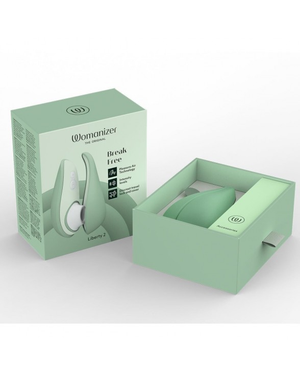 Вакуумний кліторальний стимулятор Womanizer Liberty 2 Sage - 7