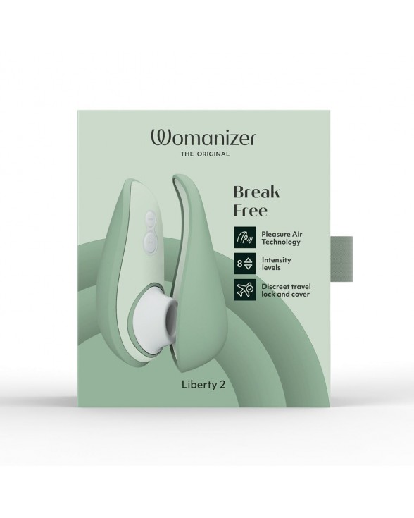 Вакуумний кліторальний стимулятор Womanizer Liberty 2 Sage - 9