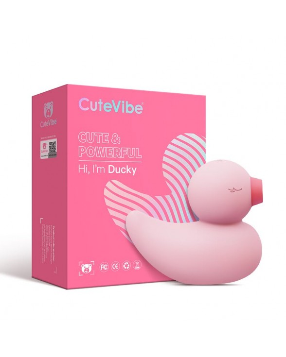 Вакуумний вібратор-качечка CuteVibe Ducky Pink - 3