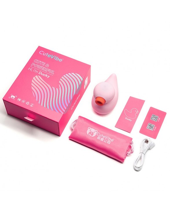 Вакуумний вібратор-качечка CuteVibe Ducky Pink - 4