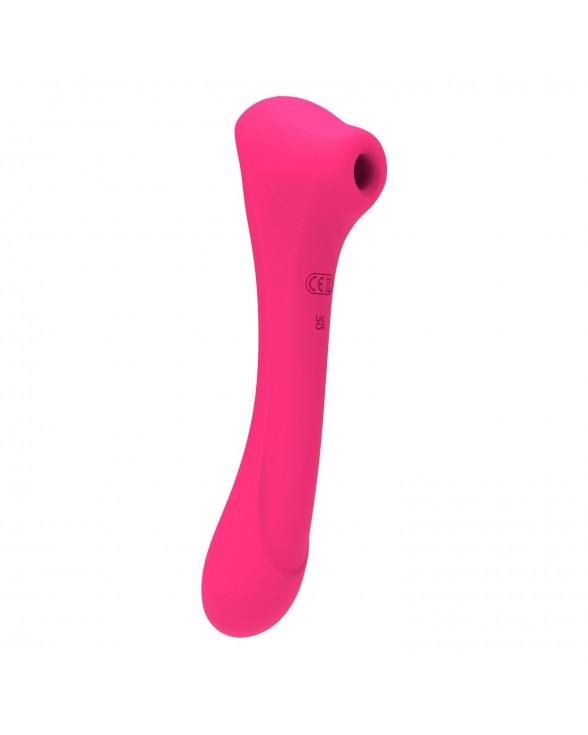 Вібратор та вакуумний кліторальний стимулятор 2-в-1 Alive Quiver Magenta Pink - 2