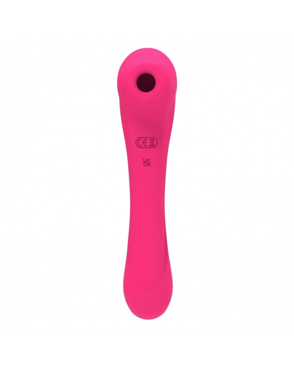 Вібратор та вакуумний кліторальний стимулятор 2-в-1 Alive Quiver Magenta Pink - 1