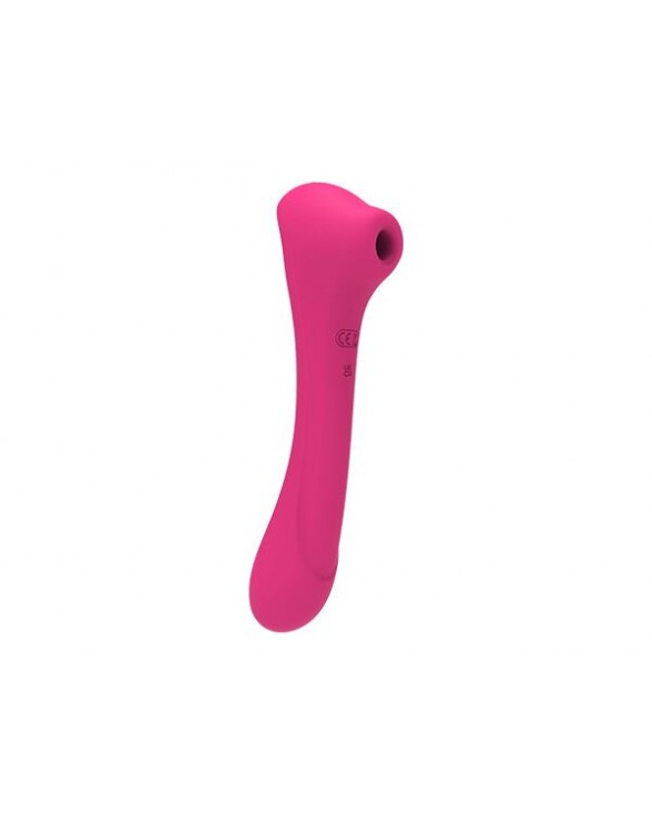 Вібратор та вакуумний кліторальний стимулятор 2-в-1 Alive Quiver Magenta Pink