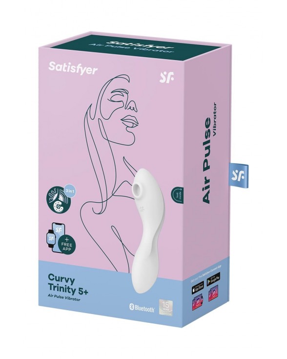 Вакуумний смарт-стимулятор із вібрацією Satisfyer Curvy Trinity 5 (White) - 6