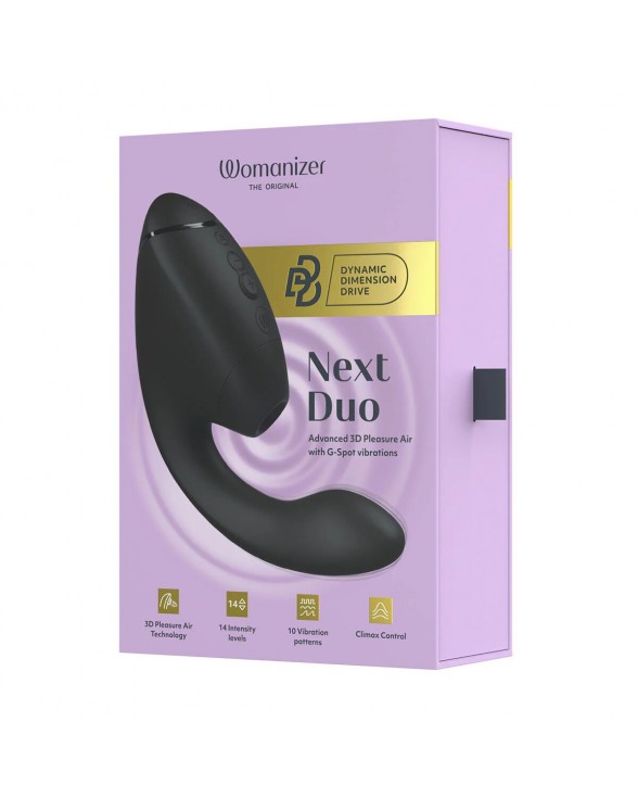 Подвійний вакуумний кліторальний стимулятор з вібрацією Womanizer Next Duo - Black - 8