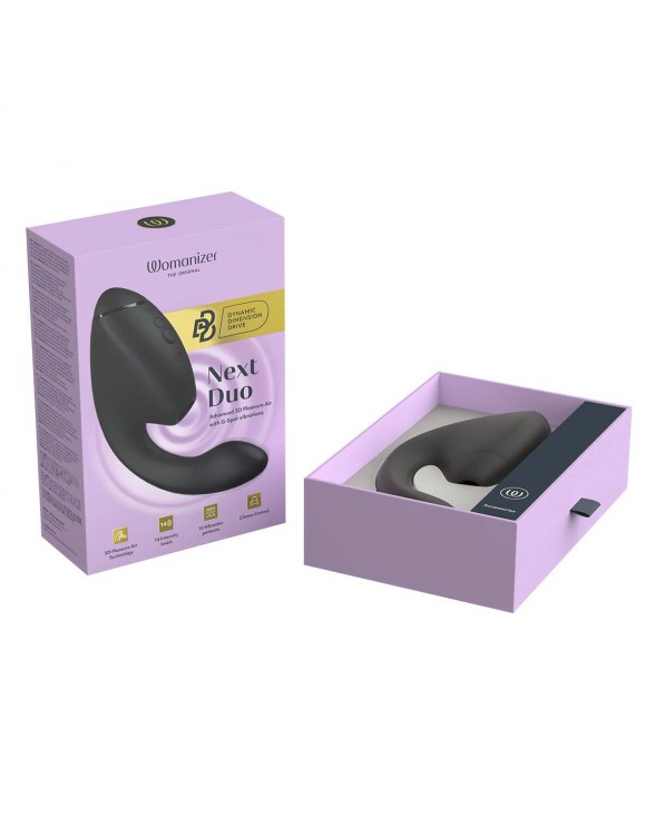 Подвійний вакуумний кліторальний стимулятор з вібрацією Womanizer Next Duo - Black - 5