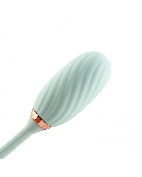 Вакуумный клиторальный стимулятор Otouch Louis Vibrate Teal с виброяйцем - 4