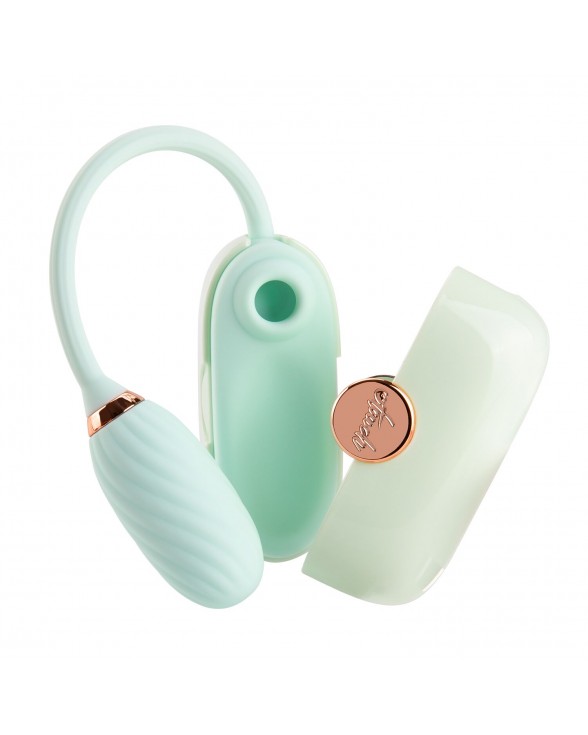 Вакуумный клиторальный стимулятор Otouch Louis Vibrate Teal с виброяйцем
