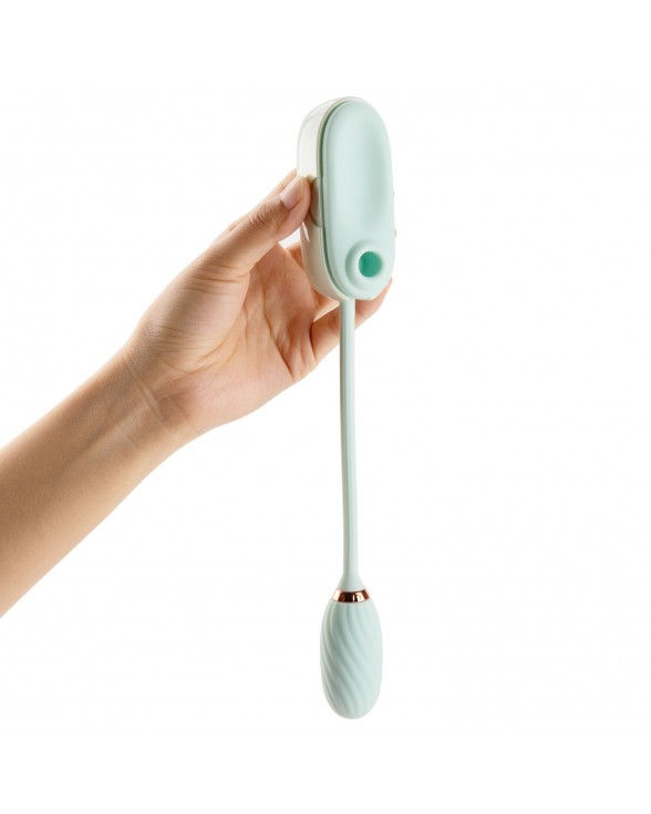Вакуумный клиторальный стимулятор Otouch Louis Vibrate Teal с виброяйцем - 3