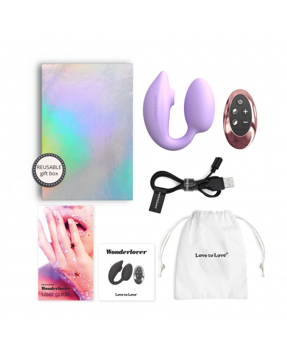 Виброяйте с вакуумной клиторальной стимуляцией Love To Love Wonderlover VIVA MAUVE - 5