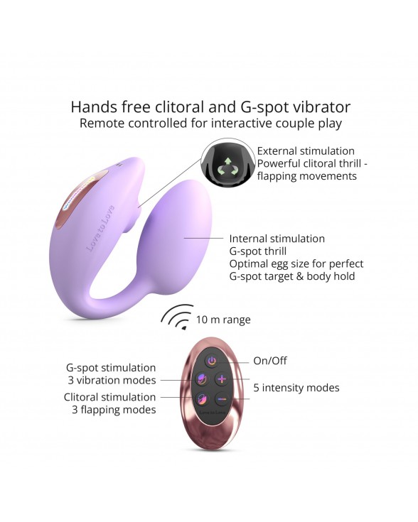 Виброяйте с вакуумной клиторальной стимуляцией Love To Love Wonderlover VIVA MAUVE - 1