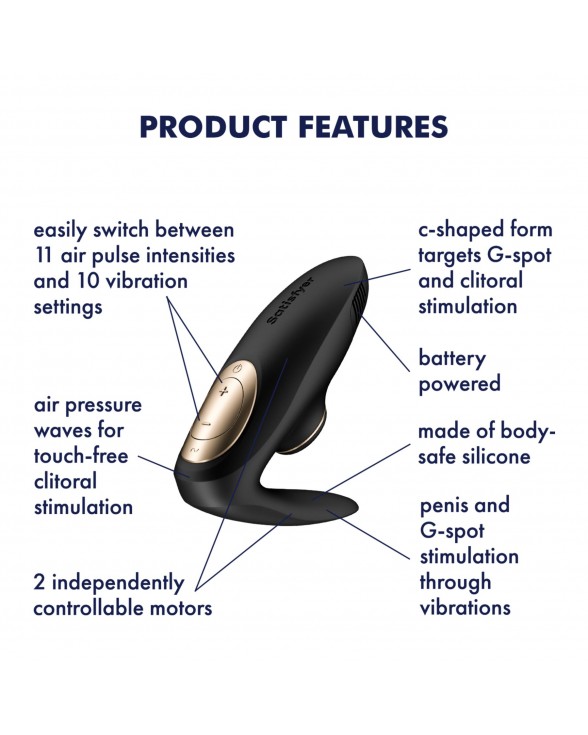 Вакуумный вибратор для пар Satisfyer Pro 4 Couples Battery Series - 4