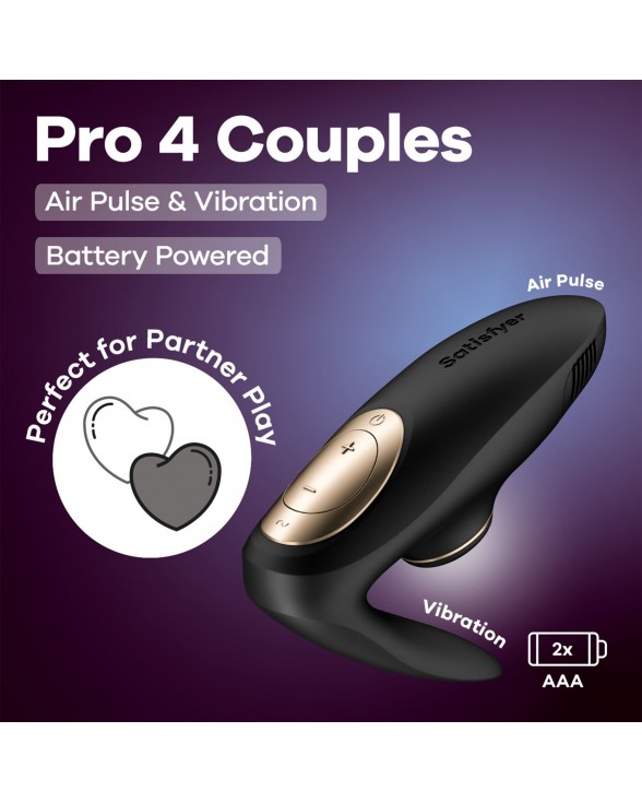 Вакуумный вибратор для пар Satisfyer Pro 4 Couples Battery Series - 5
