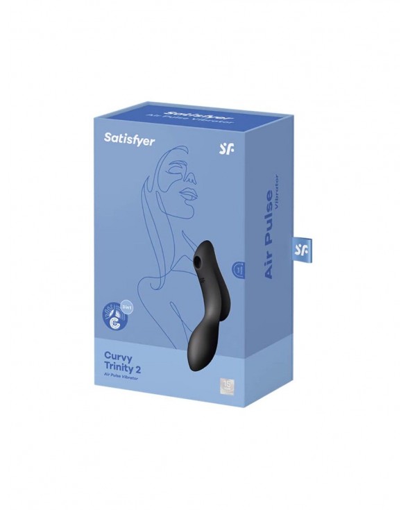 Вакуумный стимулятор с вибрацией Satisfyer Curvy Trinity 2 Black - 3