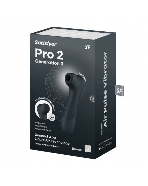 Вакуумный клиторальный стимулятор Satisfyer Pro 2 Generation 3 with Liquid Air Connect App Dark Grey - 5