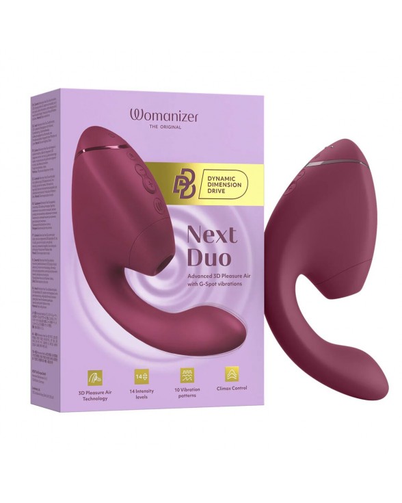 Подвійний вакуумний кліторальний стимулятор з вібрацією Womanizer Next Duo - Dusky Pink - 14