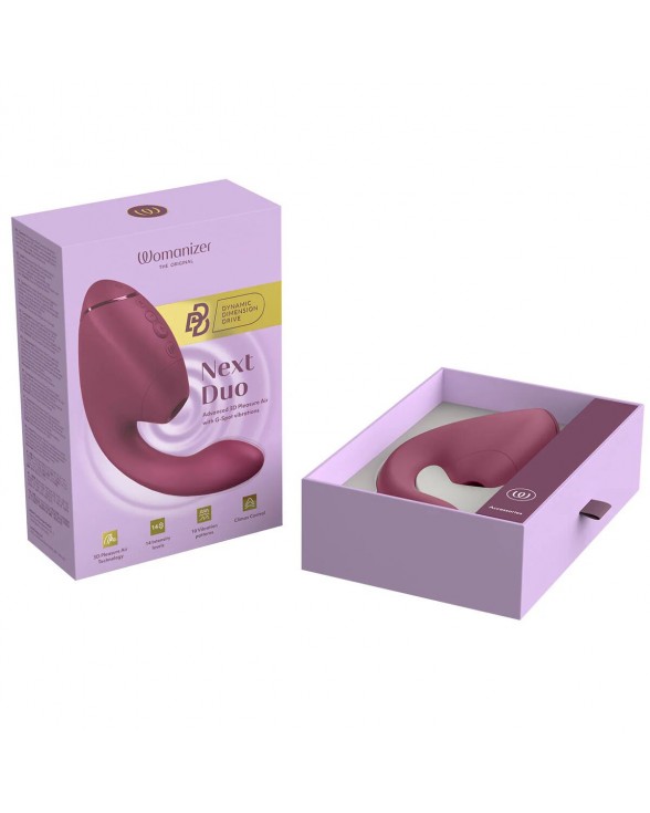 Подвійний вакуумний кліторальний стимулятор з вібрацією Womanizer Next Duo - Dusky Pink - 13