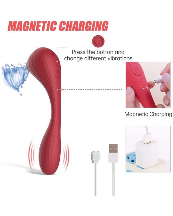 Вакуумный вагинально-клиторальный стимулятор Magic Motion Bobi Red - 5