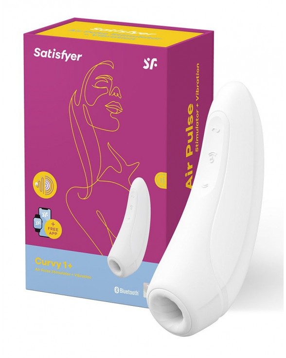 Вакуумный клиторальный смарт-стимулятор Satisfyer Curvy 1+, Белый - 6