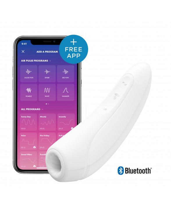 Вакуумный клиторальный смарт-стимулятор Satisfyer Curvy 1+, Белый