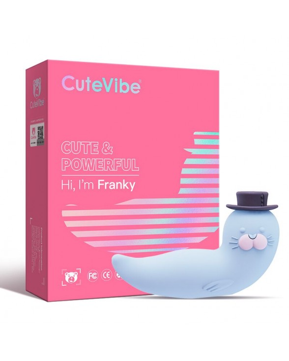 Вакуумний вібратор CuteVibe Franky Blue - 4