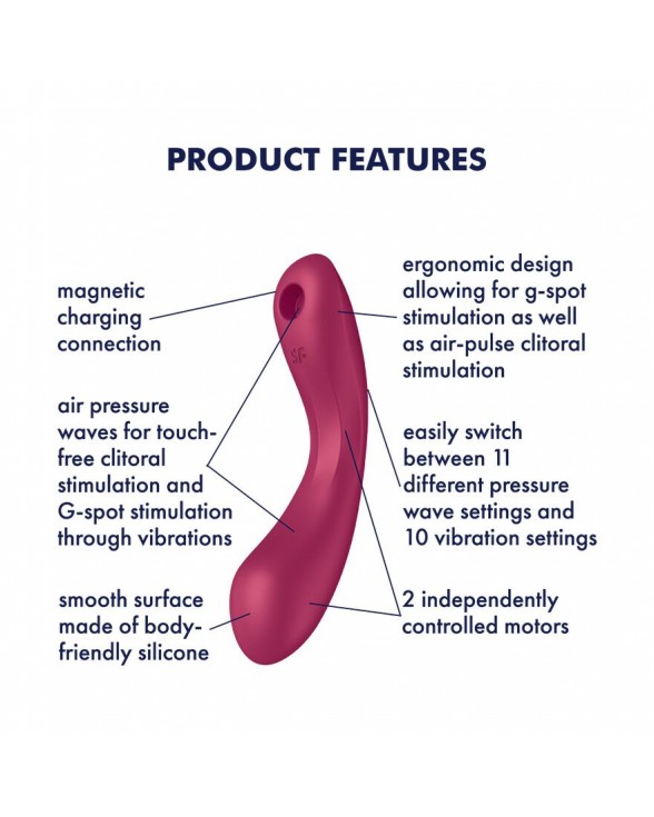 Вакуумний стимулятор з вібрацією Satisfyer Curvy Trinity 1 Red - 3