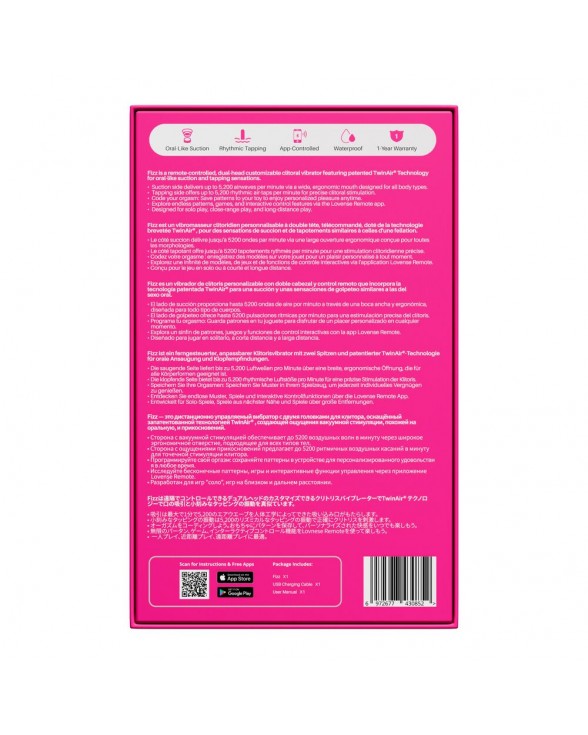 Клиторальный смарт-стимулятор 2-в-1 Lovense Fizz с эффектом всасывания и тэппингом - 9