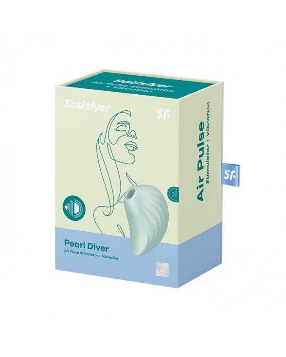 Вакуумный клиторальный стимулятор с вибрацией Satisfyer Pearl Diver Mint - 4