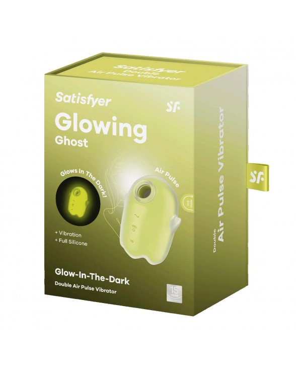 Вакуумный клиторальный стимулятор с вибрацией Satisfyer Glowing Ghost Yellow - 6