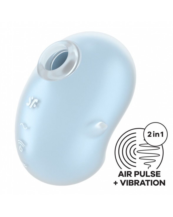 Вакуумний кліторальний стимулятор із вібрацією Satisfyer Cutie Ghost Blue