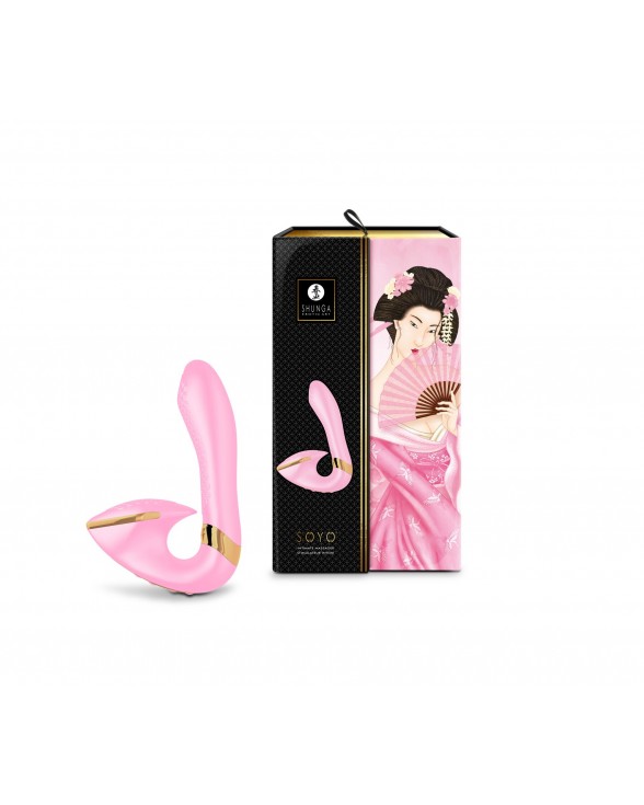 Вагінально-кліторальний вібратор Shunga Soyo Light Pink - 5