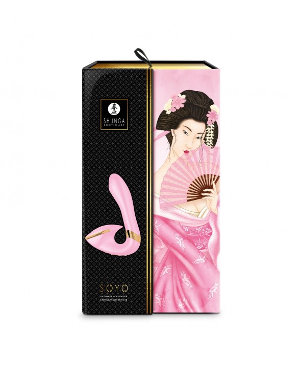 Вагінально-кліторальний вібратор Shunga Soyo Light Pink - 6