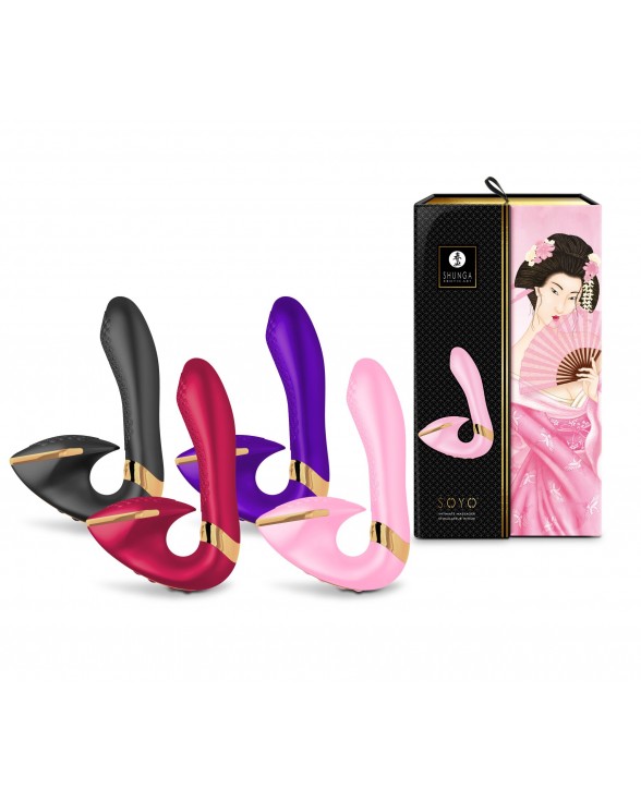 Вагінально-кліторальний вібратор Shunga Soyo Light Pink - 7