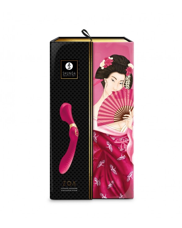 Вибромассажер Shunga Zoa Raspberry, двухсторонний - 8