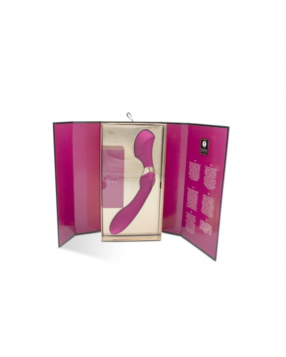 Вибромассажер Shunga Zoa Raspberry, двухсторонний - 7