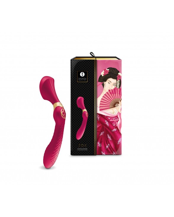 Вибромассажер Shunga Zoa Raspberry, двухсторонний - 9